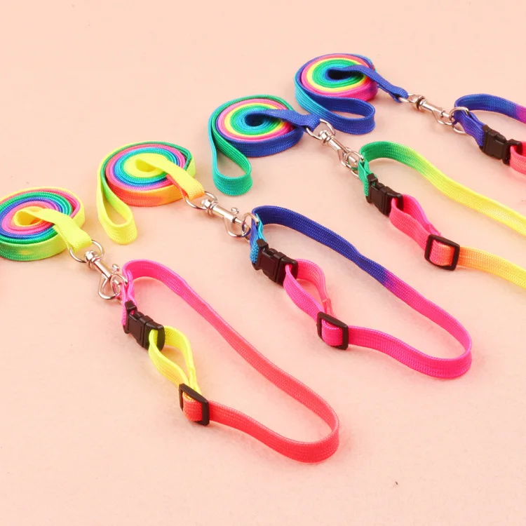 

Pet Seven-color Leash, Seven-color Collar, Leash Set, Dog Chain, Teddy VIP Chest and Back Strap, Cat and Dog Leash