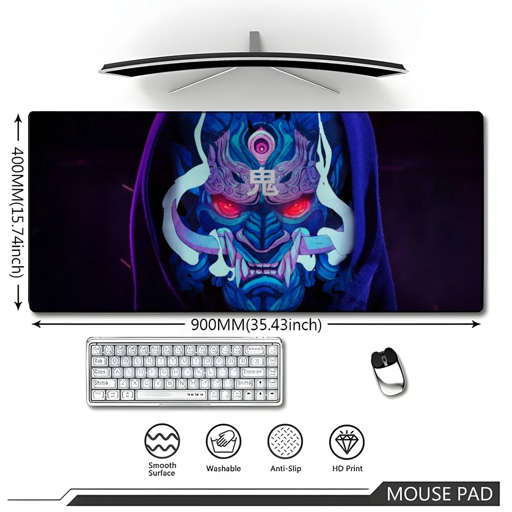 Imagem -04 - Oni-large Gaming Mouse Pad Gamer Mat Computador Bloqueio Borda Mousepad Acessórios de Mesa Escritório 700x400