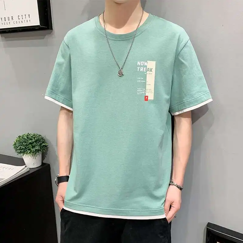 

Summer Mens T-irt ort Sve Loose Fit Printed T-irt Youth Faion Casual Wear ort Sve T-irt Tide Brand