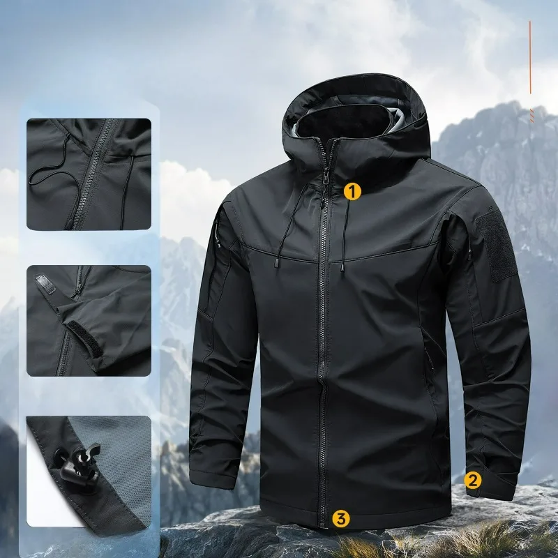 Cross-border Outdoor Tactical Jacket Windbreaker Durable and Water-repellent Casual Outdoor Commuting Versatile Jacket for Men