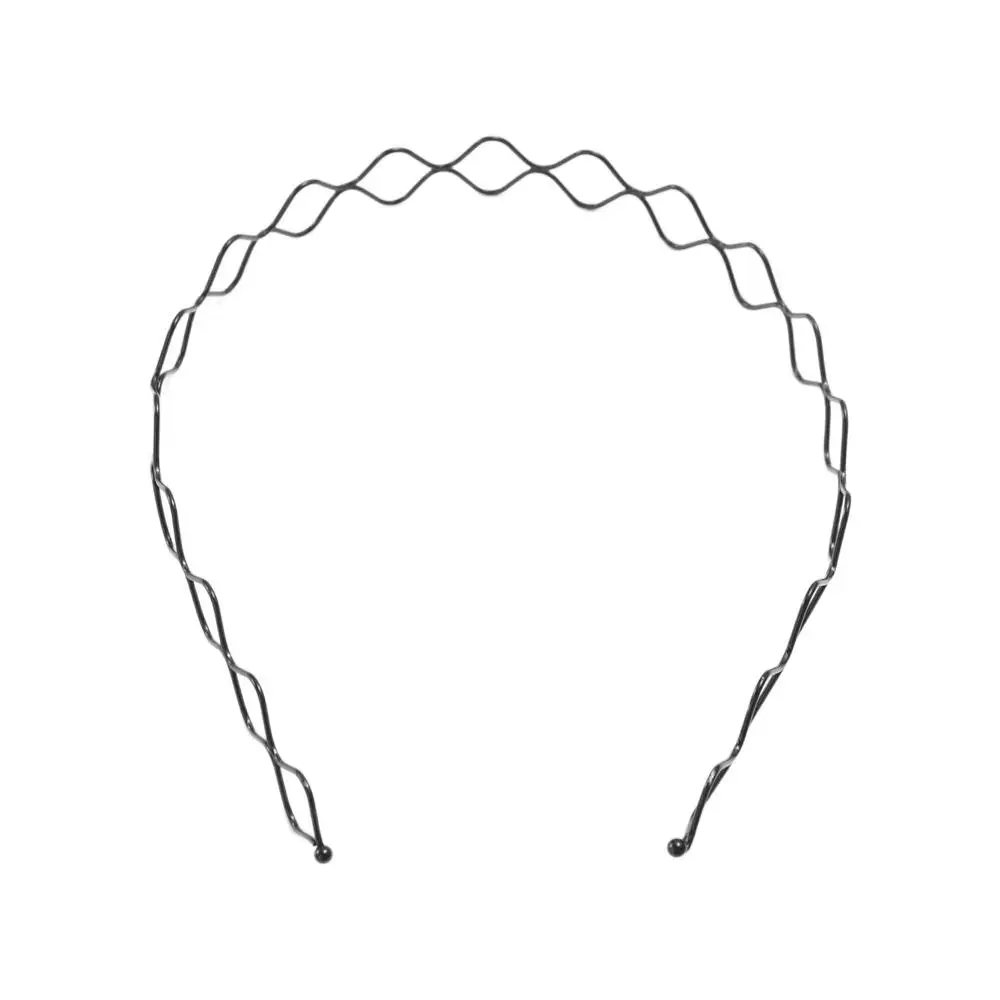 Cross Wave Shape Headband Creative Spring Shape Double Layer Thin Metal Hair Hoop Elastic Headwear Men Hair Bands Daily