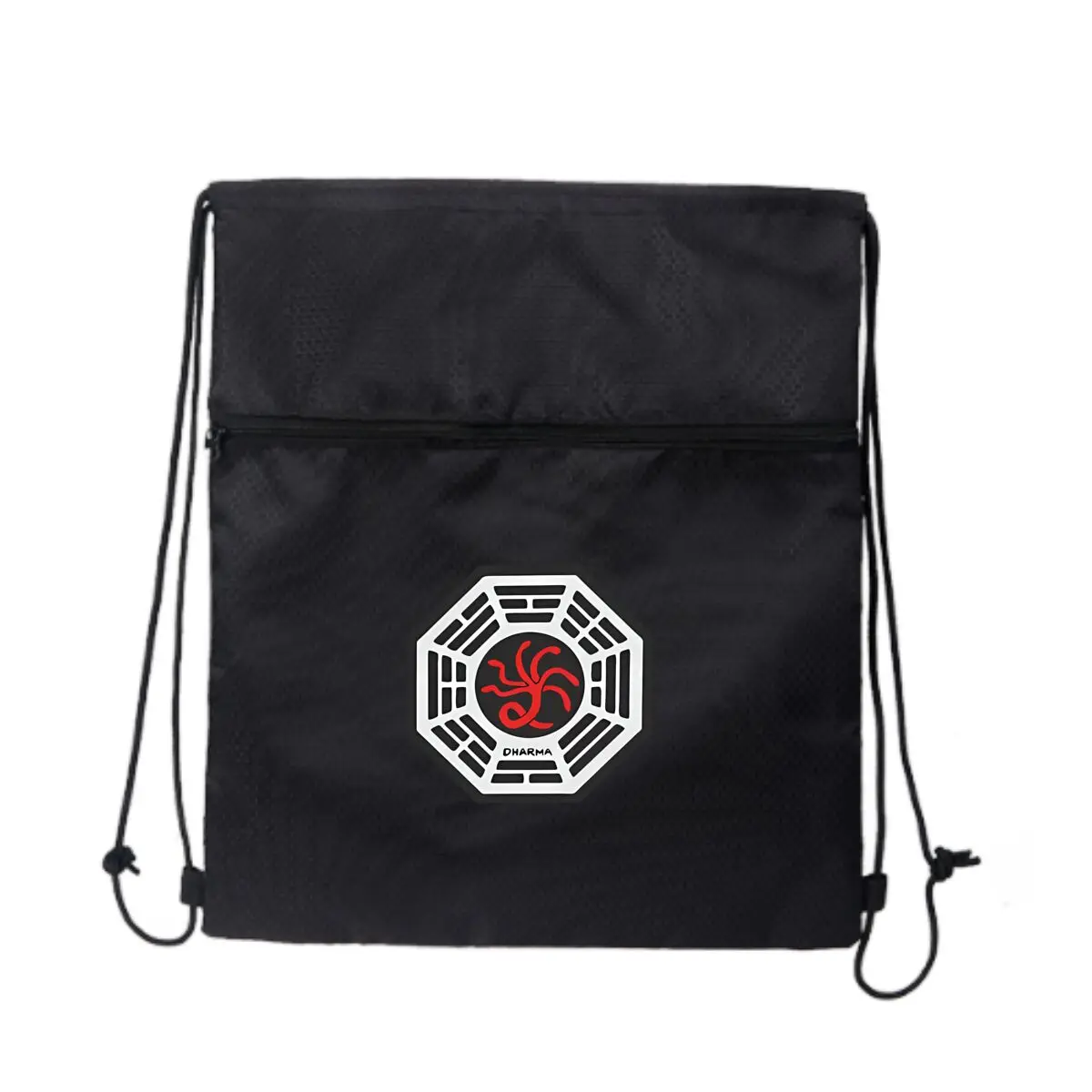 

Складной рюкзак на шнурке с шестигранным символом черного центра. Легкий, простой и модный спортивный рюкзак унисекс.