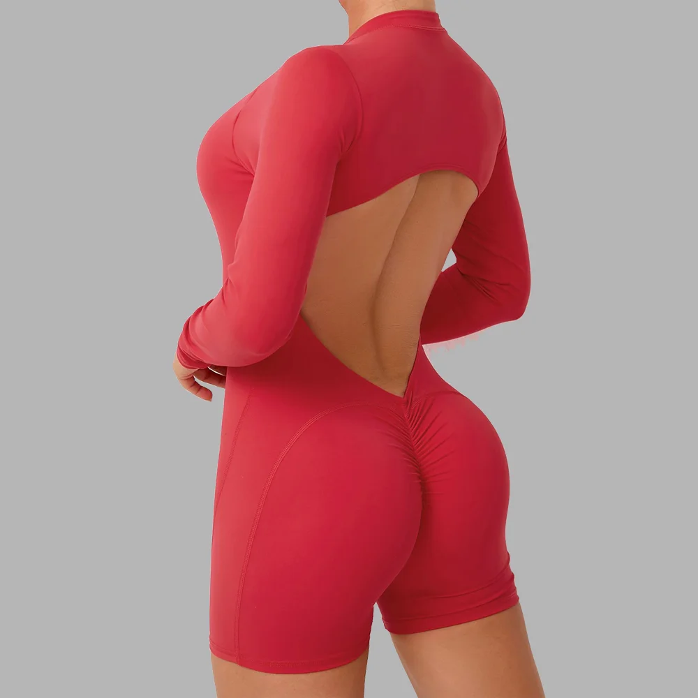 

Women Training Gym Set Yoga Suit Sportswear Women Long Sleeved Sports Jumpsuit Fitness Rompers Female Push Up Workout Bodysuits