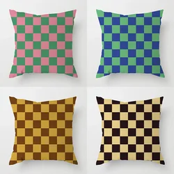 Sofa Throw Pillow Set Checkerboard Backrest Black and White Living Room Bedroom Home Throw Pillow Cushion Set Home Decoration