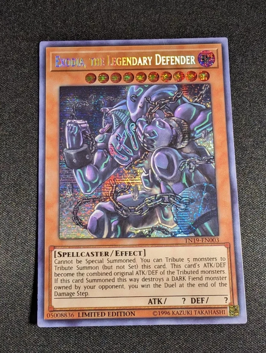 

Yugioh KONAMI Duel Monsters TCG TN19-EN003 Exodia, the Legendary Defend Secret Rare English Limited Edition Collection Mint Card