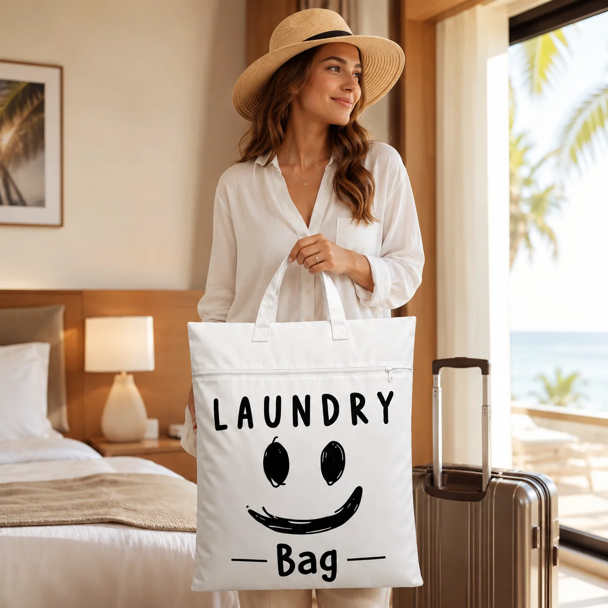 Large clothing storage bag - Durable adjustable handle, zipper design, washable, suitable for travel, sports, yoga, gym, and hom