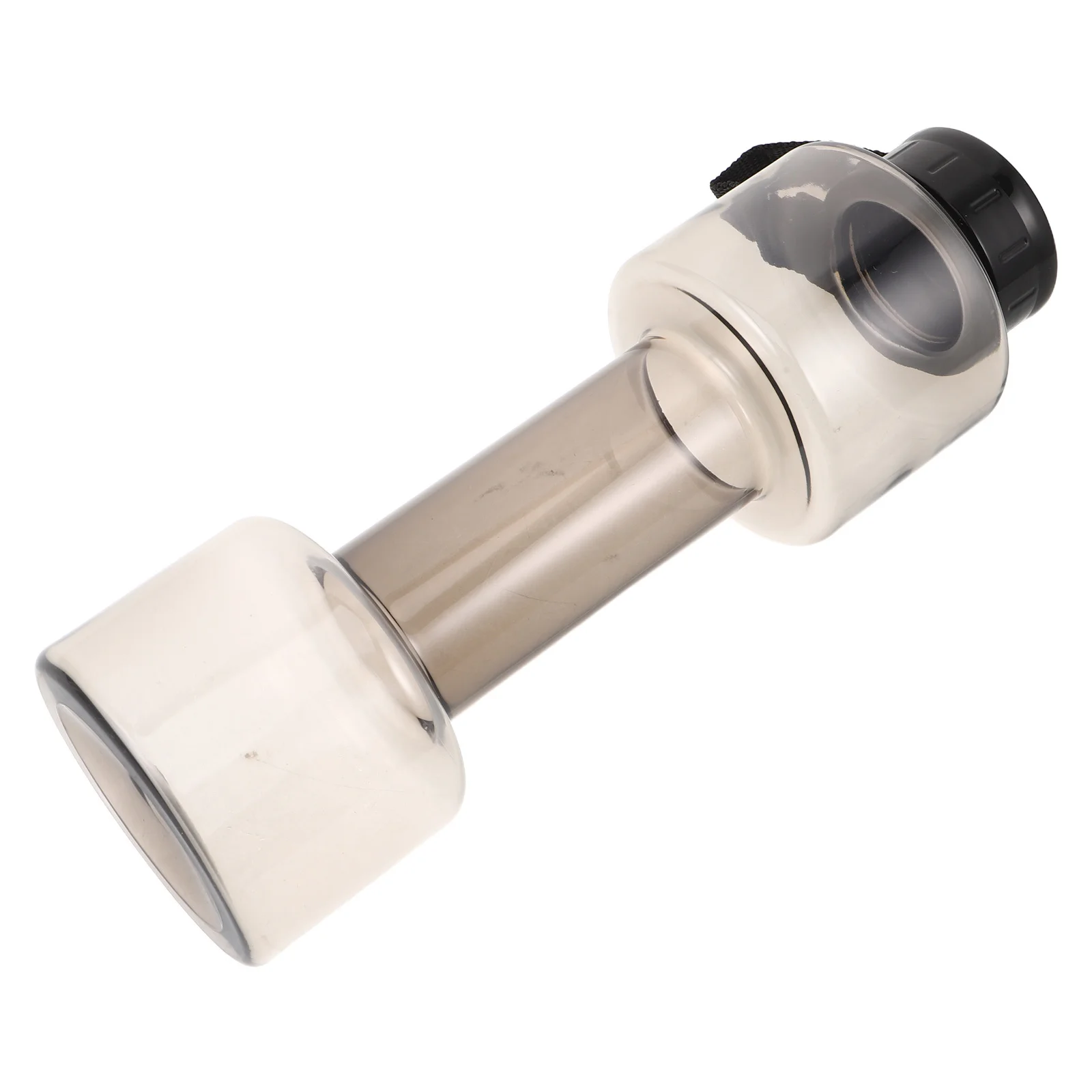 زجاجة دمبل بلاستيكية سعة 700 مل، قارورة مشروبات محمولة للتدريب على اللياقة البدنية وصالة الألعاب الرياضية والرياضات الخارجية ومقاومة للبقع باللون الرمادي