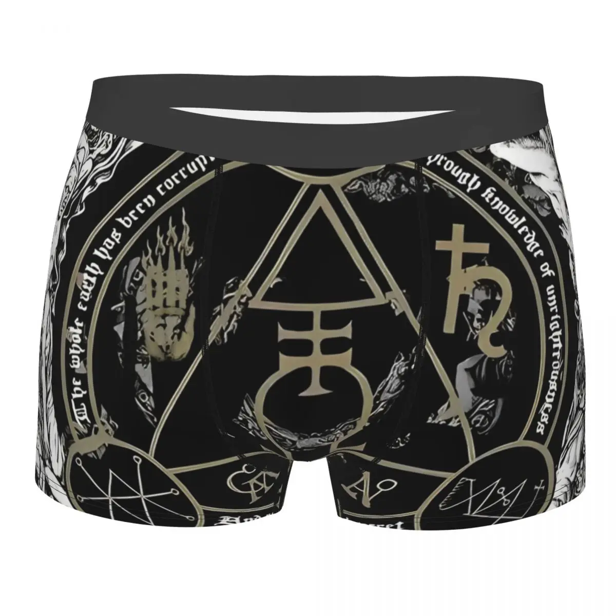 

Men Masonic Triangular Drawing Underwear Sexy Boxer Briefs Shorts Panties Homme Polyester Underpants Plus Size