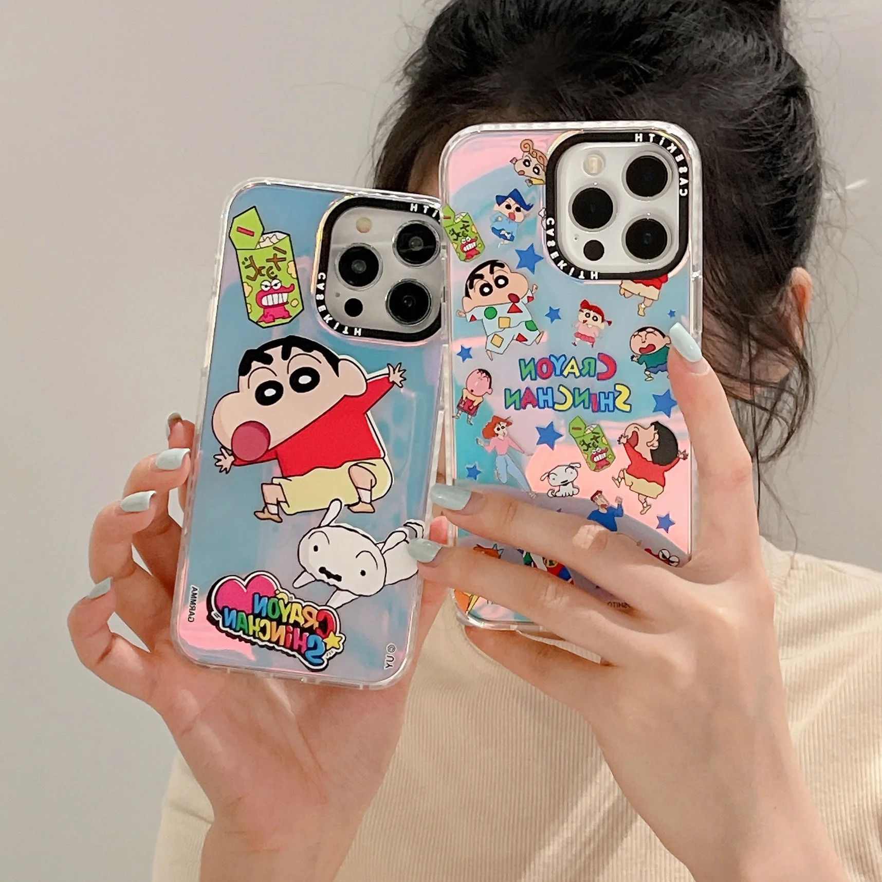 Cartoon Kawaii Laser Crayon Little New 12 for 13 Apple IPhone15promax Phone Case 14 Cute Case