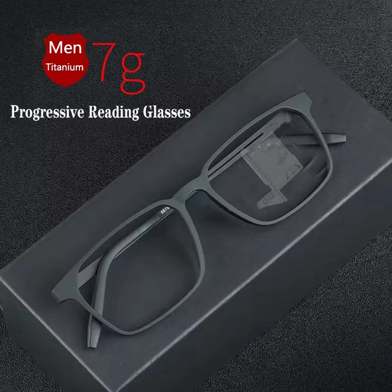 Pure Titanium Multifocal progressive reading glasses men women near Far dual-use Anti-Blue Light automatic adjustment Eyewear