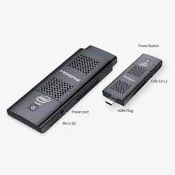 M1K Intel J4125 PC Smart Stick Dual Band WiFi BT 4.2 Portable Mini PC 8GB DDR4 256GB SSD UHD Graphics 600 HD 4K Computer TV BOX