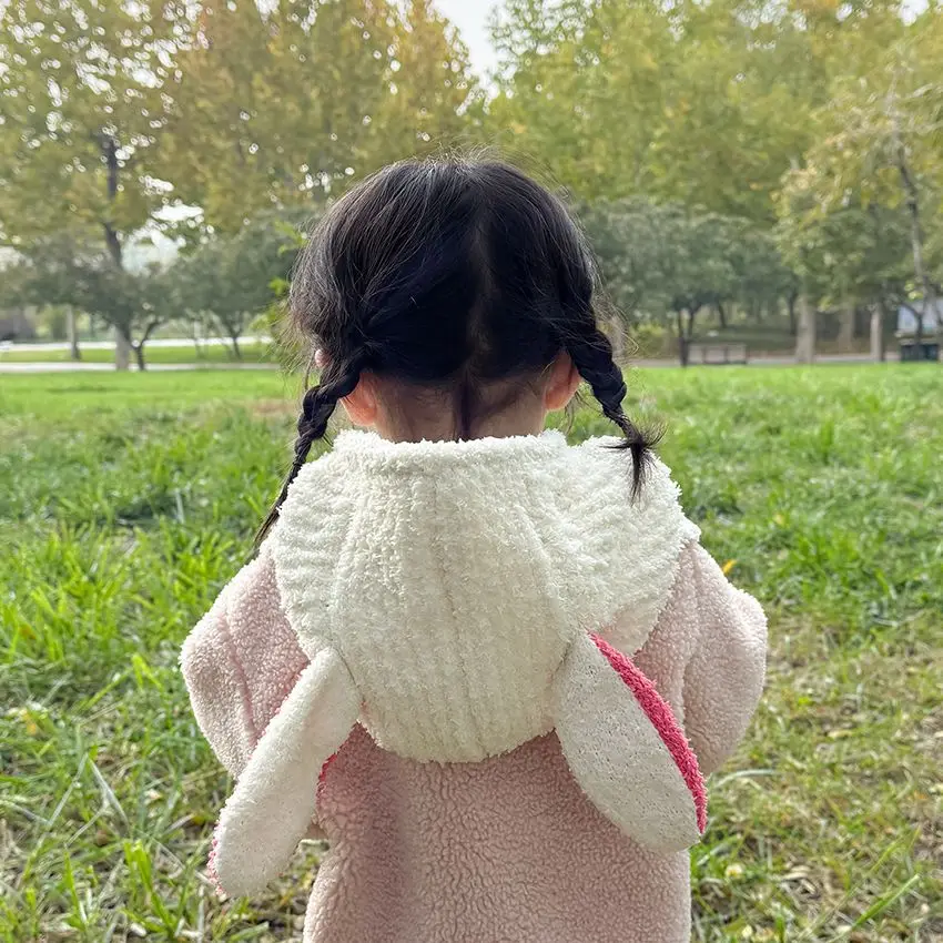 Cappelli per bambini Autunno e inverno Pile Caldo Orso Cappello di peluche Sciarpa di protezione per le orecchie Cappello pullover lavorato a maglia integrato invernale