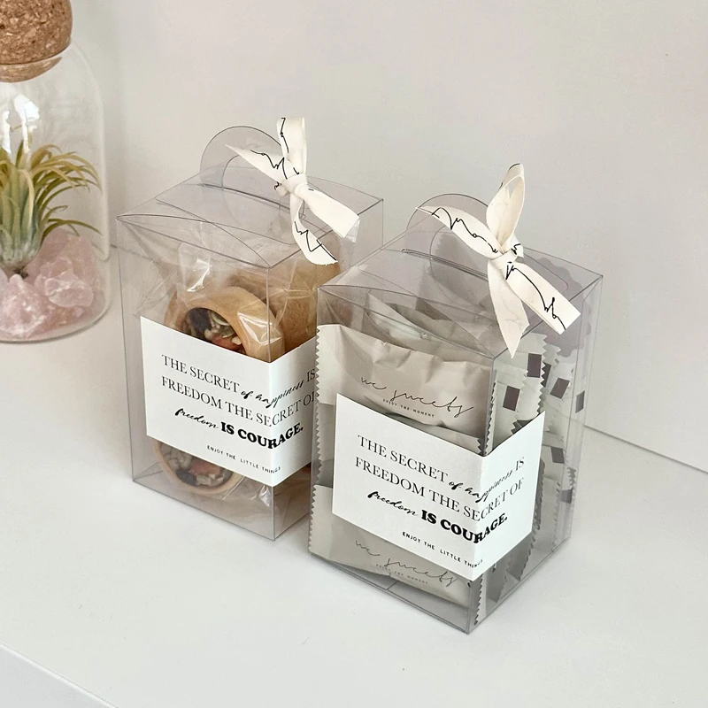 صندوق حلويات شفاف محمول من البولي إيثيلين تيريفثالات لتعبئة الكعك والوجبات الخفيفة، أدوات مطبخ للطهي، علبة على شكل ندفة ثلج ل...