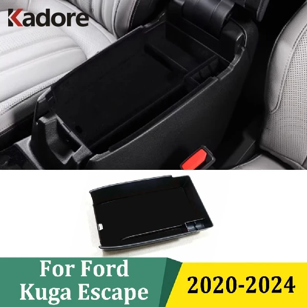 Caja de Almacenamiento para Apoyabrazos, Contenedor Central de Plástico para Guantes, Accesorios para Auto, para Ford Kuga Escape 2020 2021 2022 2023 2024