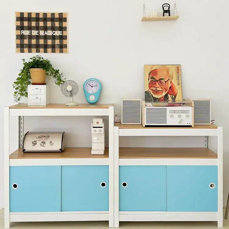 Home Multifunctional Floor Storage Bedroom Living Room Balcony Kitchen Storage Shelves Wardrobe Adjustable