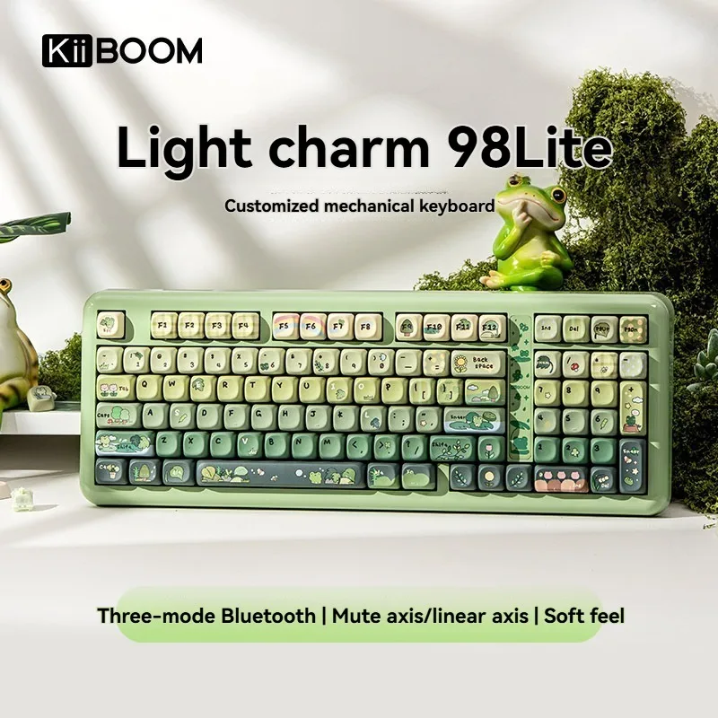 

KiiBOOM Guangmei 98 Lite Wireless Bluetooth Keyboard Customized RGB Hot Swap Three Mode Mute Ergonomic Game Mechanical Keyboard