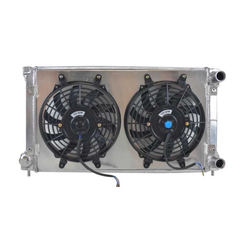 Radiateur en aluminium + Cache radiateur + Ventilateur pour Volkswagen Golf MK1 MK2 GTI Scirocco 1.6L 1.8L 8V Transmission manuelle