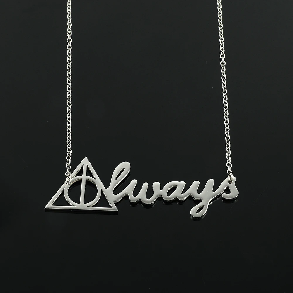 Deathly Hallows Always Pendant Necklace for Women Girls Silver Color Accessories Jewelry Gifts