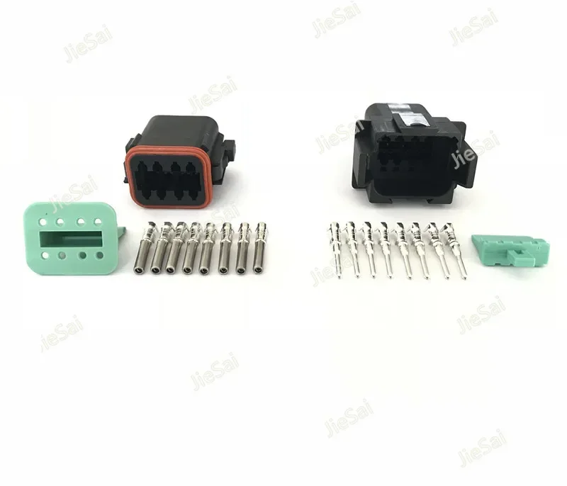 8 Pin DT04-8P DT06-8S Black DT Series Automotive Waterproof Deutsch Connector Female Male With Terminals