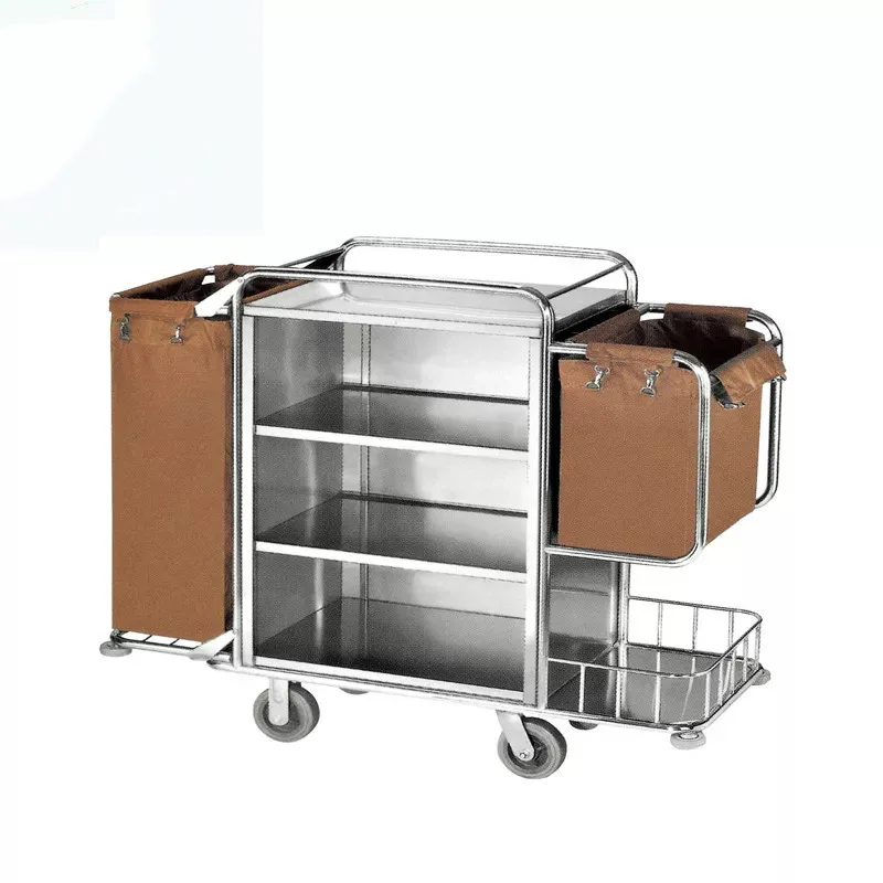 High Quality Hotel Room Equipment Housekeeping Cleaning Trolley Maid Cart Service Trolley