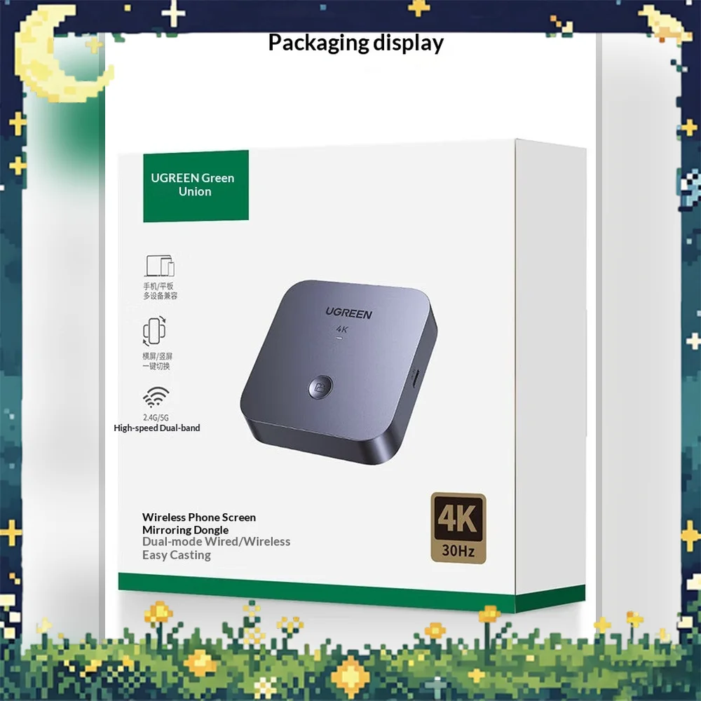UGREEN CM703 4K Wireless HDMI Display Adapter Screen Mirroring Receiver for Phone Laptop TV Projector Monitor