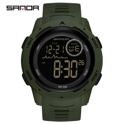 SANDA 2125 LED Digital Watch Man Military Wristwatch Relogio Masculino  Brand Sports Men Watches Fashion Countdown Waterproof