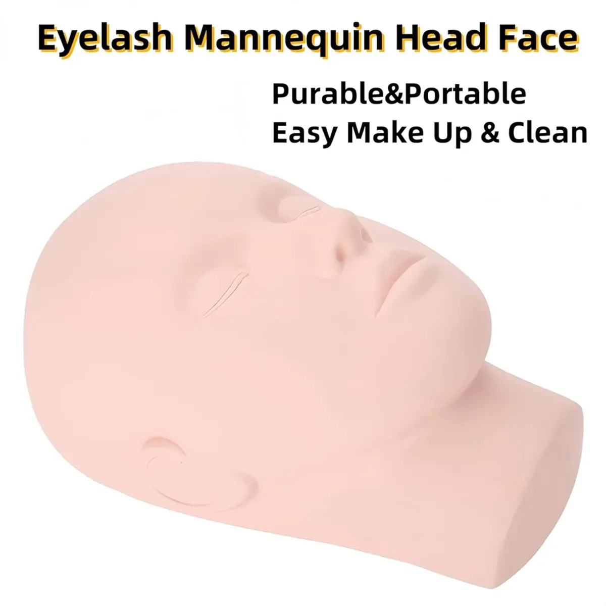 NEW Lash Makeup Mannequin Head Cosmetology Mannequin Head for Makeup Soft Rubber Doll Face for Massage Practice