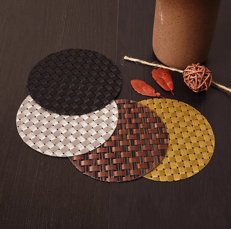 PVC Coaster Coffee Table Cup Mats Pad Heat Insulation Cup Pads Placemat Kitchen Accessories  SN4420