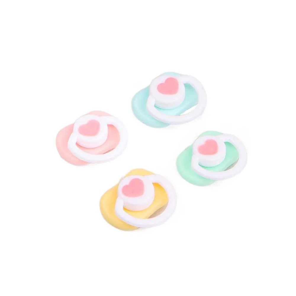 4Pcs Schnuller Modell Mini Puppe Schnuller Miniatur Rosa/Blau BJD Puppe Dummy Schnuller Nette Kunststoff Puppe Schnuller zubehör