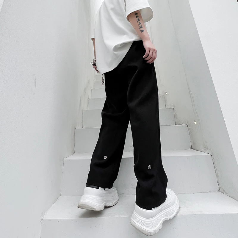 

2023 Men's Spring Autumn Fashion Korean Loose Casual Wide-leg Pants Men Straight Trousers Male Solid Color Suit Pants U195
