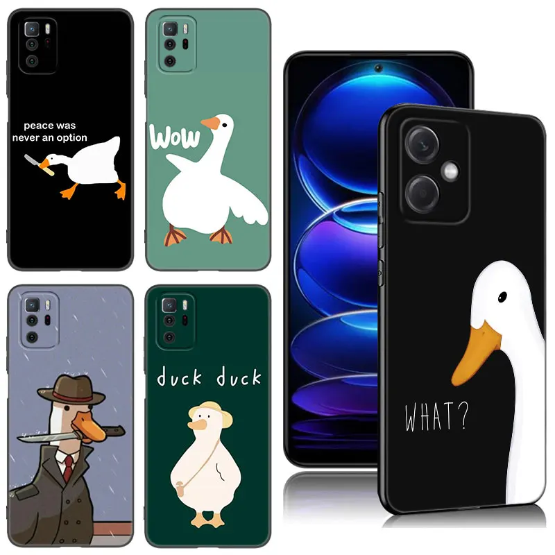 Goose Duck Funny Game Phone Case For Xiaomi Redmi Note 8 9 10 11 11E 11T 11S 12 Pro 4G Plus 5G 8T 9S 10S 12S Black Cover