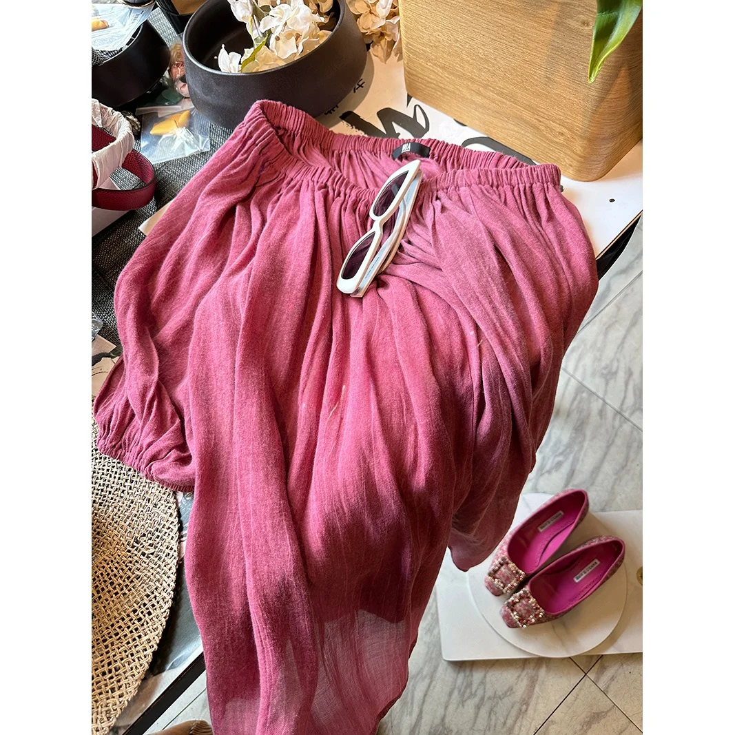 

Ретро-топ свободного кроя с эффектом тай-дай, цвета малинового джема и красного цвета, винтажный стиль, летняя мода, женский топ