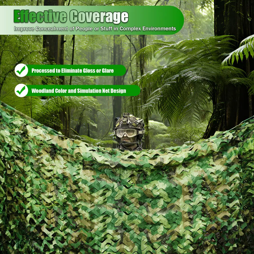 

Camouflage Netting 26 X 26 Ft Camo Net Woodland Net For Military Camping Hunting