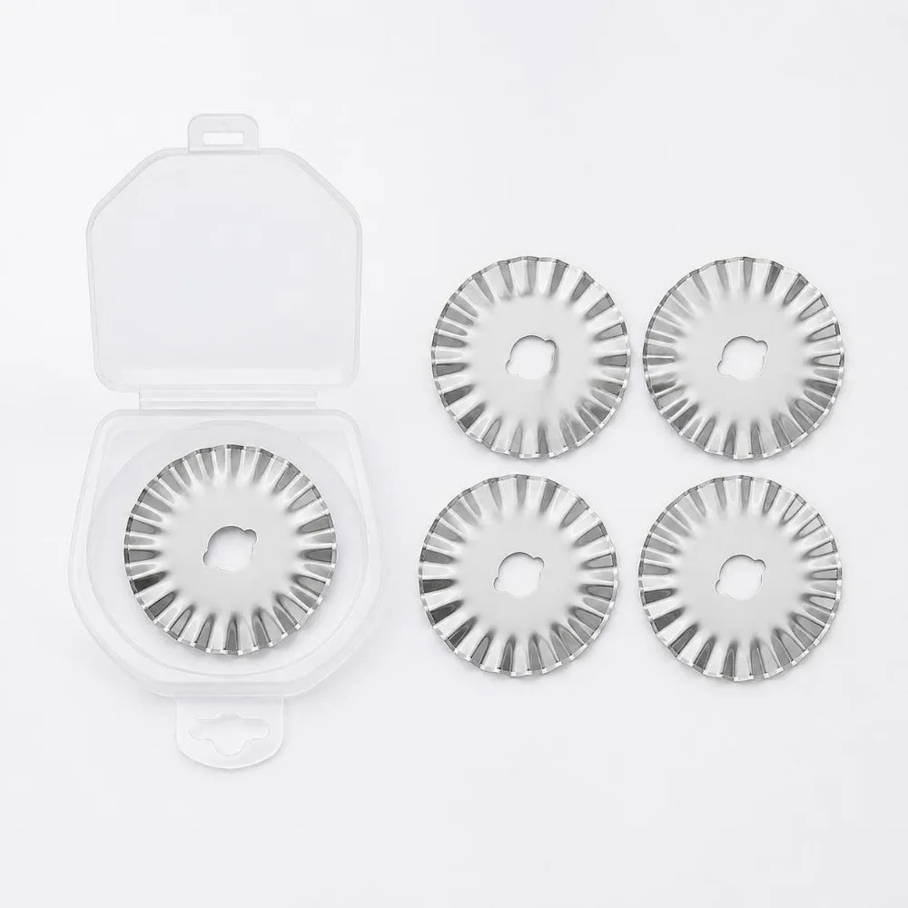 5pcs 45mm Diameter Pinking Rotary Cutter Blades Pinking Edge Circular Cutting Decorative Circular Cutting Refills Wavy Edge