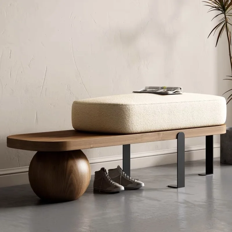

Nordic creative personality bench solid wood shoe stool household door shoe stool entrance entrance casual low stool