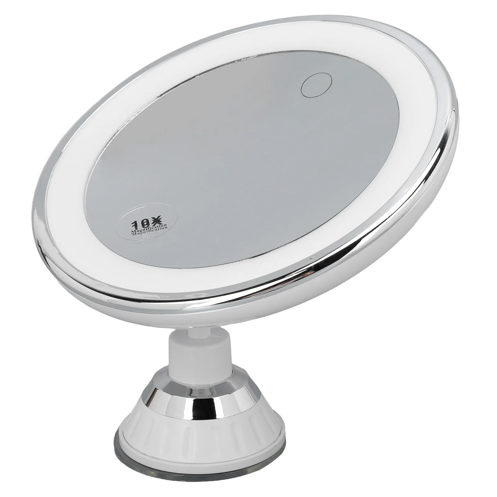 Suction Cup Makeup Mirror with 3 Light Colors Alloy 22 LED Lamp Beads 10x Magnify Rotating Mirror Easy Install Battery Powered