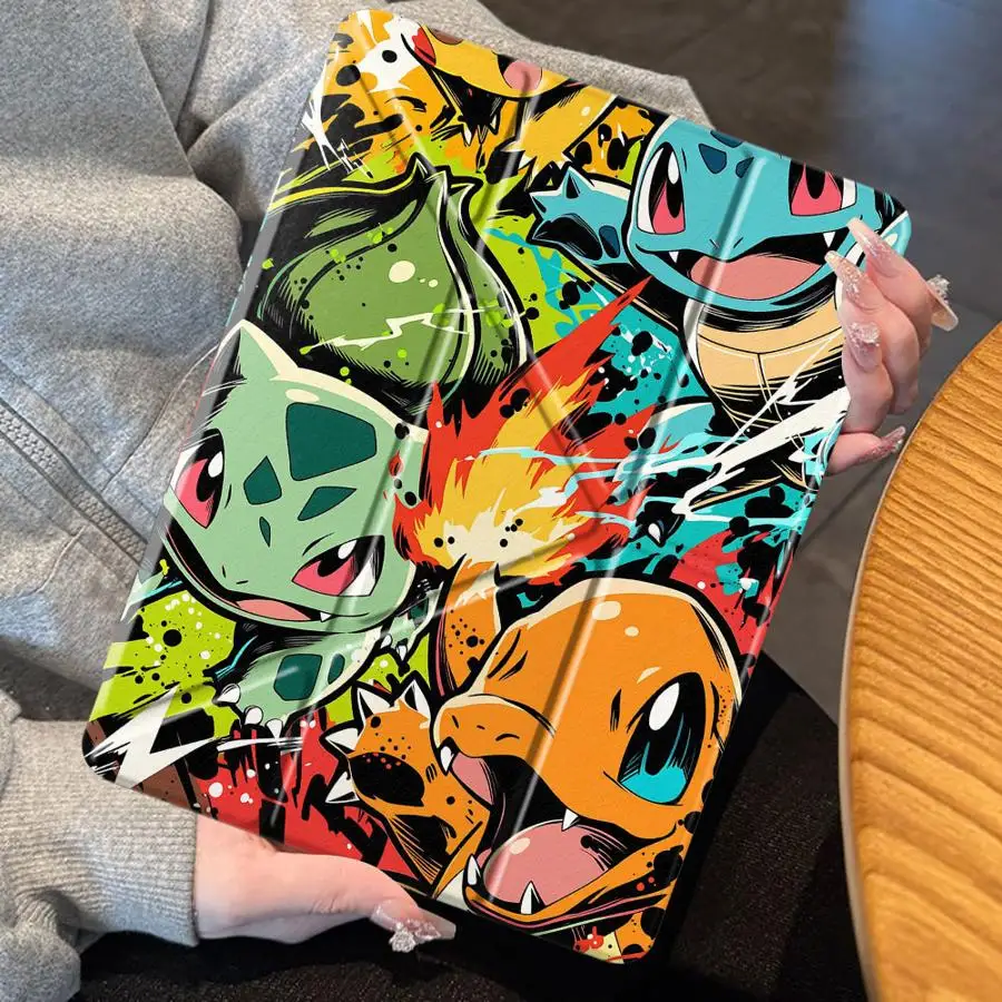 Etui na tablet z motywem anime Pokemon dla iPad Pro 11, 10, 9, 8, 7 generacji, 12.9 cala, Mini 6, 7, Pro 2025, Air 4, 5, M3, M2, 1, 2, M4, 11 cali z uchwytem — zdjęcie produktu 4