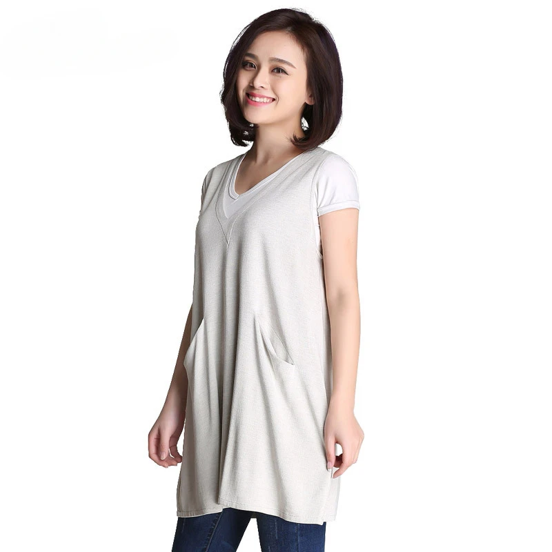 

Защитное трикотажное платье из серебряного волокна для беременных, защита здоровья плода, одежда для защиты от ЭМП