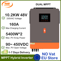 PowMr 10.2KW 48V Hybrid Solar Power Inverter with Dual MPPT 160A Solar Charge 230Vac Max PV Input 500Vdc Pure Sine Wave Inversor