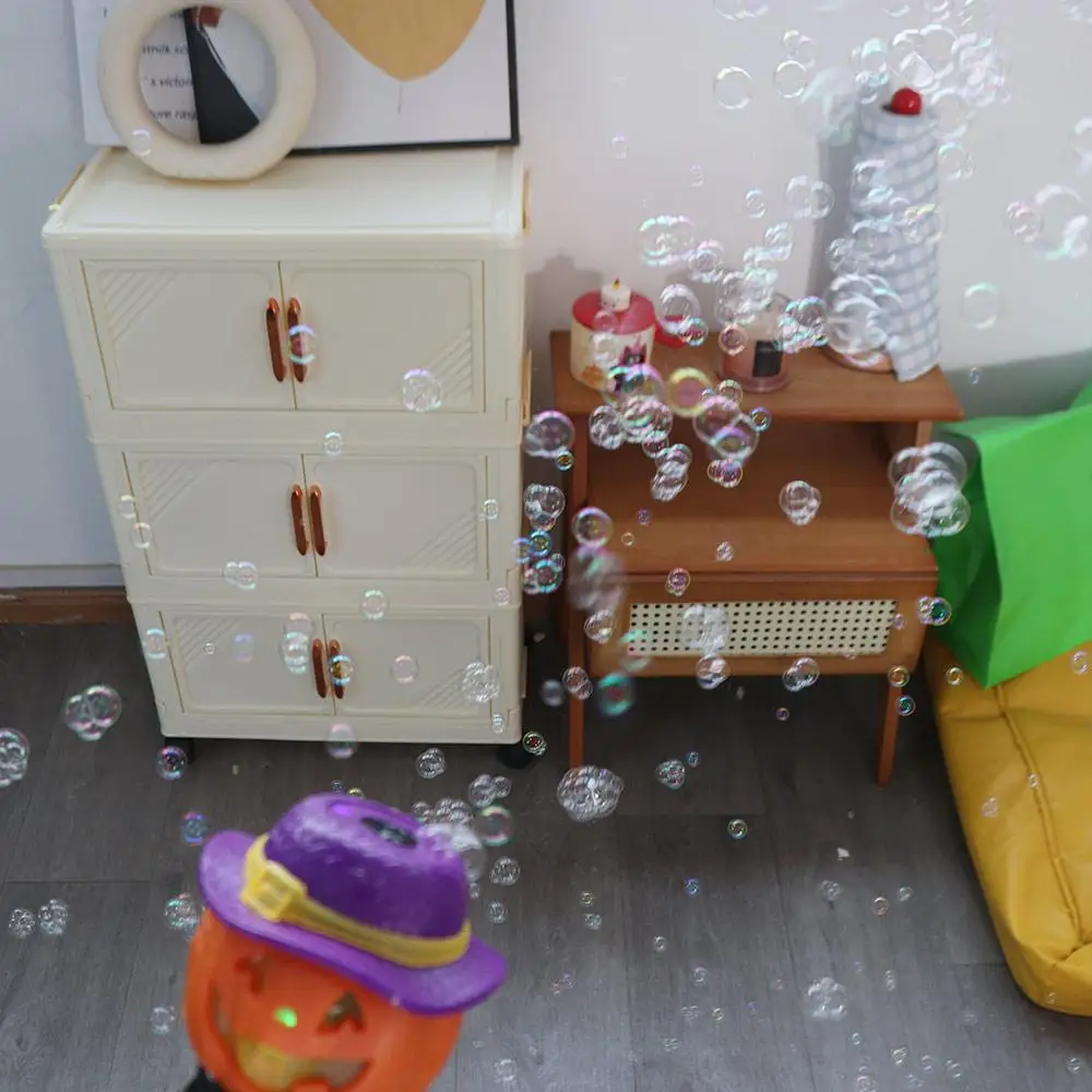 Kreatywna Maszyna do Robienia Baniek w Kształcie Dyni, Podświetlana, Przenośna, Automatyczna Maszyna do Robienia Baniek na Halloween, Zabawki do Robienia Baniek na Boże Narodzenie