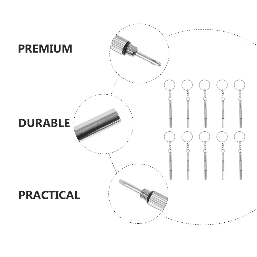 

10Pcs Mini Precision Screwdriver Set Portable Repair Kit for Watch Phone Eyeglass Maintenance Tool Keychain Included