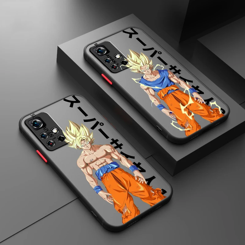 D-Dragon Ball Goku Broli Frosted Translucent For Redmi Note 13 12 12S 12T 11 11T 11E 10 10S 9 Pro Plus 5G Cover Phone Case