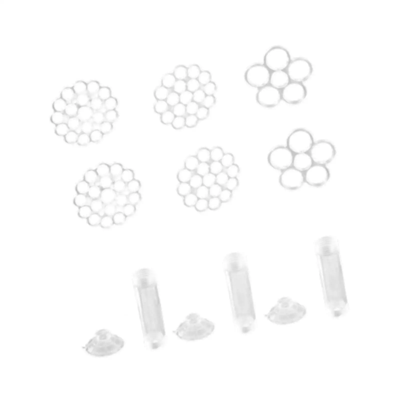 Floral Ikebana Stem Holder, Floral Grid, 3 Sets, Fixed Tool, Suction Cup, Flower