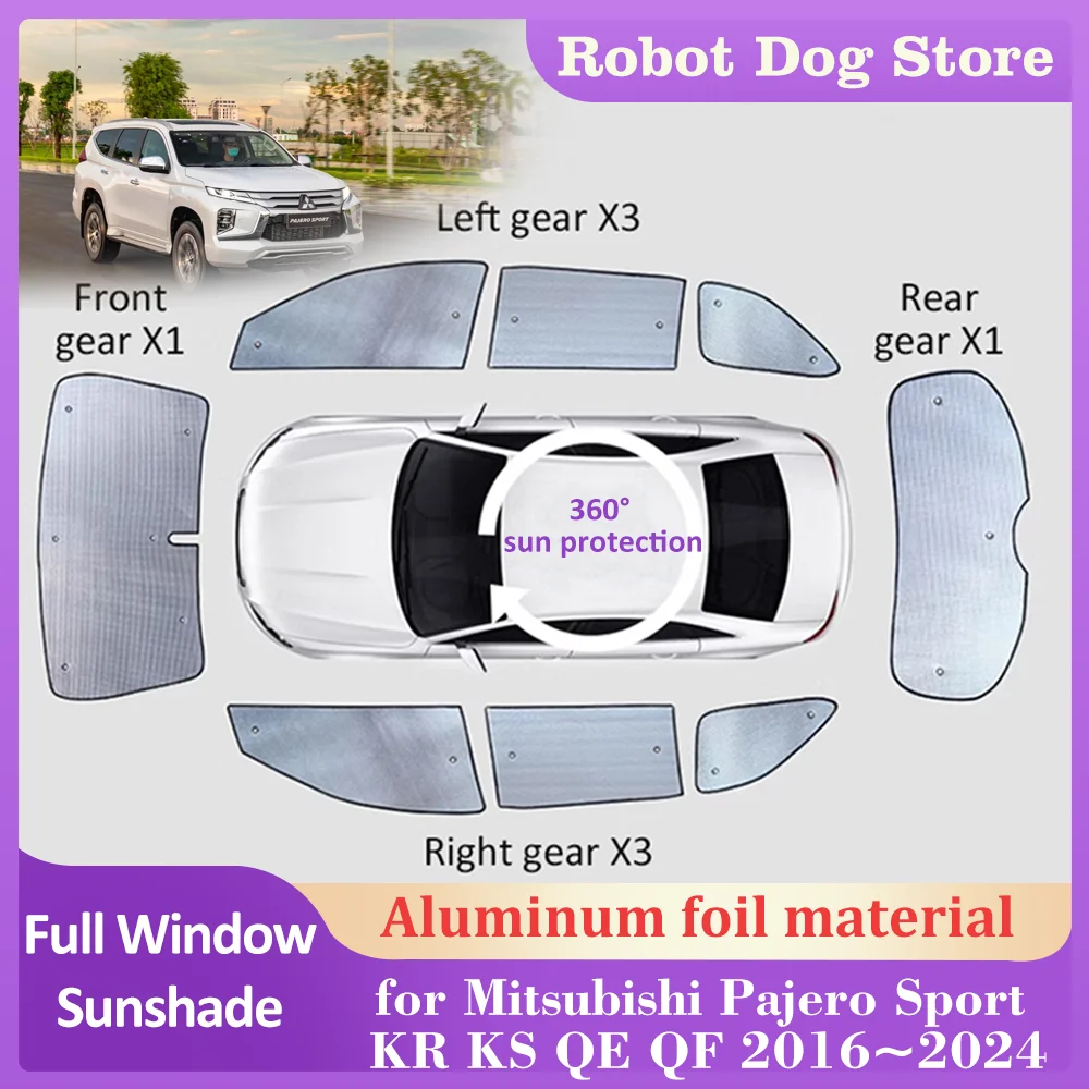 

Car Sunshades Mat for Mitsubishi Pajero Sport KR KS QE QF 2016~2024 Roof Windows Sun Visor Windshield Sunroof Curtain Accessorie