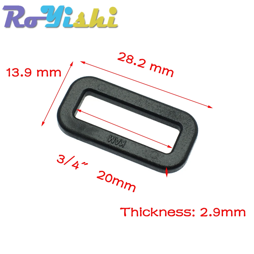 10 Pcs/Pack Plastic Loops Looploc Rectangle Rings Adjustable Buckles For Backpacks Straps