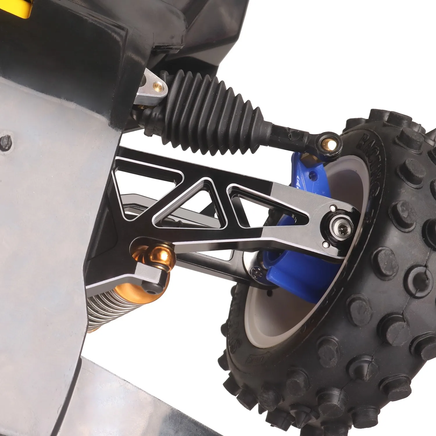 ذراع التأرجح الأمامي/الخلفي المعدني من KYX لألعاب سيارات RC بمقياس 1:10 إصدار Tamiya Bigwig 2017 (47330)