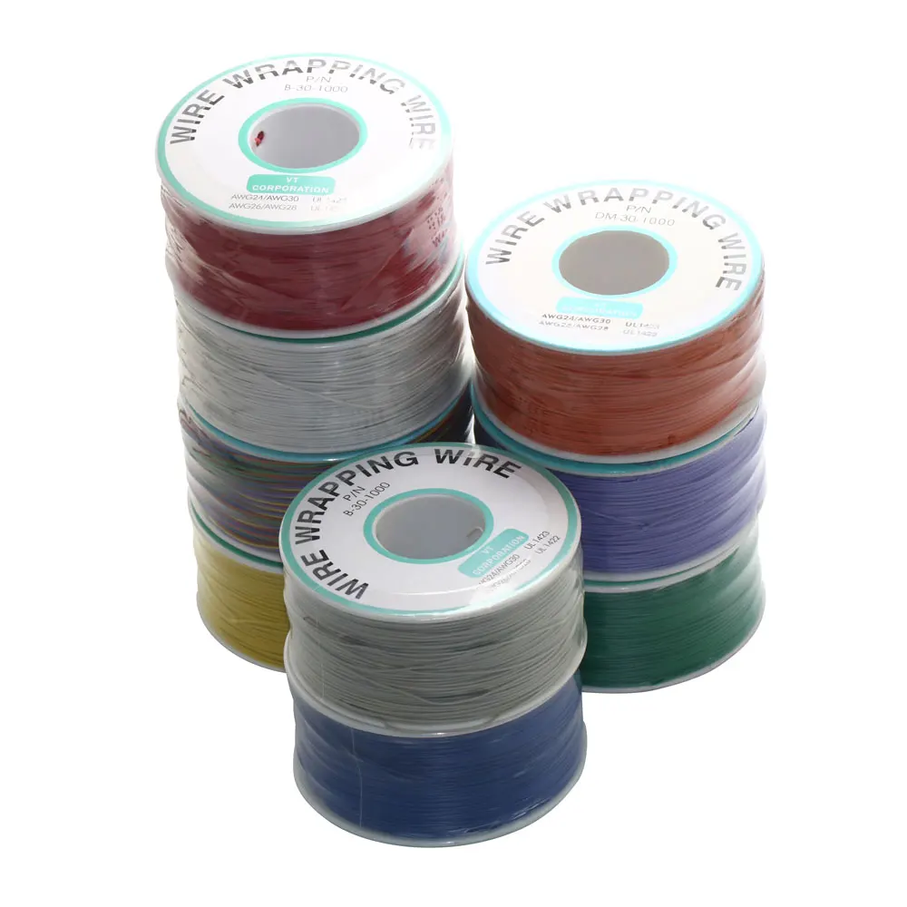 

280m 30AWG PCB Wrapping Wire Tin Plated Copper B-30-1000 Cable Breadboard Jumper Insulation Electronic Conductor Wire Connector