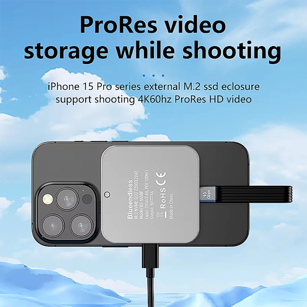 Docking station SSD M.2 NVME 8 in 1 USB3.1 10Gbps PD 100W Caricatore 4K60HZ HDTV Custodia magnetica SSD M2 per iPhone15 Pro MacBook