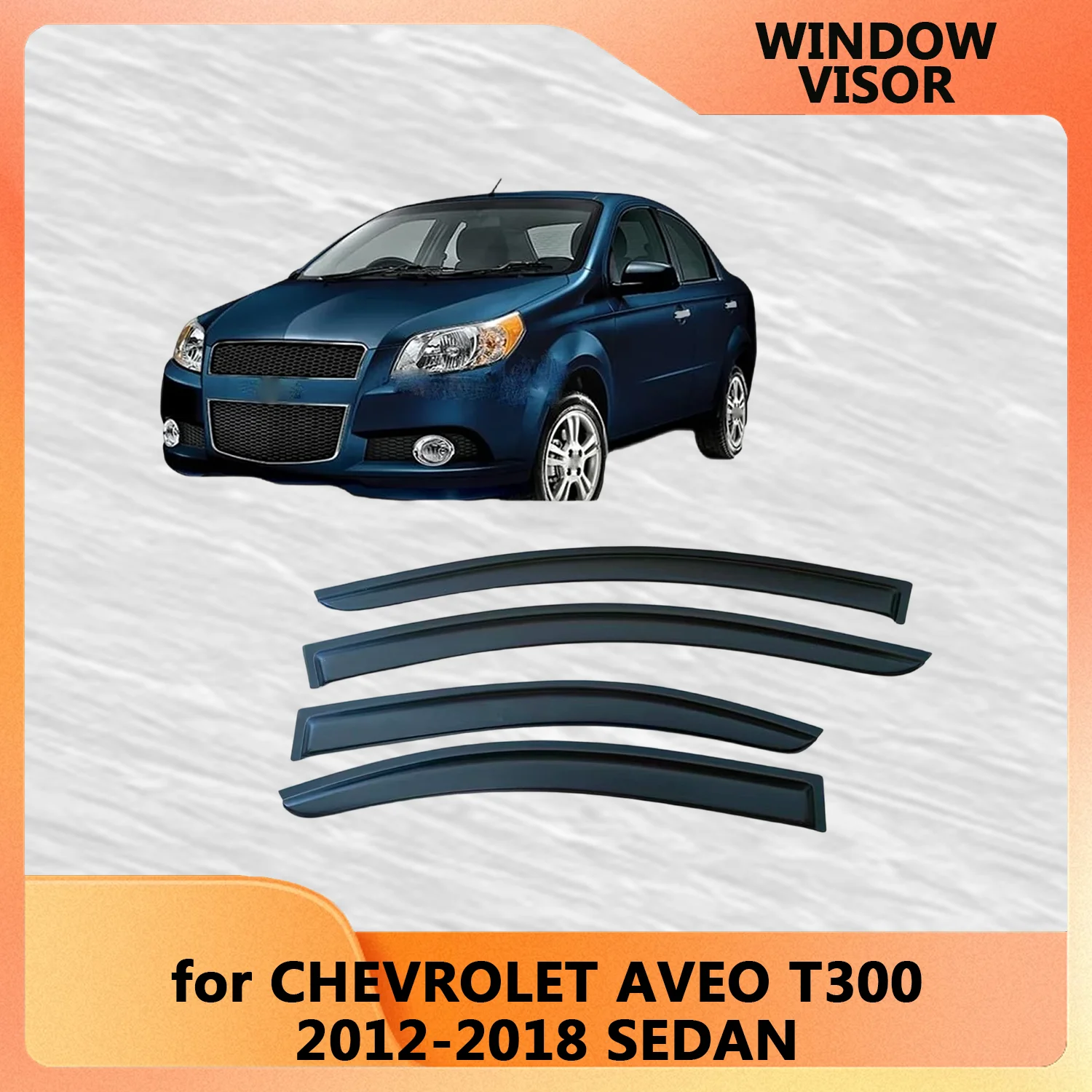 

Дефлекторы окон (ветровики) для CHEVROLET AVEO T300 2012-2018 СЕДАН, защита от дождя и ветра, накладки на двери