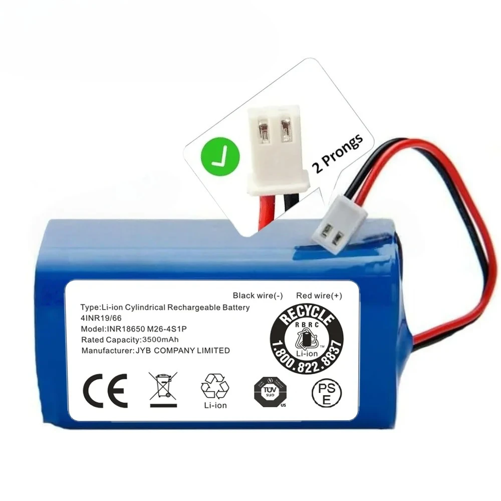 Replacement Battery RVBAT850 for Shark Ion R75 R85 RV850 S87 Robot Vacuum 14.4V 3500mah Lithium Ion Original Part Upgrade